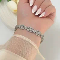 دستبند نقره طرح مونیزا سیلور جواهری نقره سازی3184|بدلیجات|تبریز, |دیوار