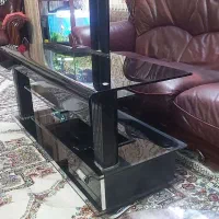 میز تمام شیشه دودی زیر تلویزیونی|میز تلویزیون|یزد, |دیوار