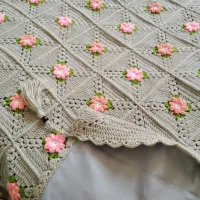 پتو بافتنی گلبرجسته|اسباب و اثاث بچه|نیشابور, شهرک اندیشه|دیوار