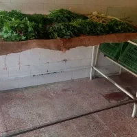 میز فلزی سبزی‌فروشی و میز قفسه‌دار شیشه‌ای