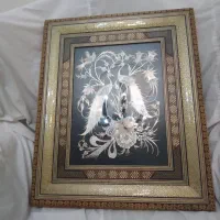 تابلوی قلم زنی اصفهان و قاب خاتم کاری