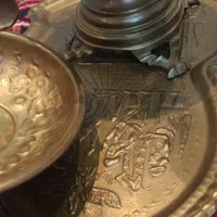سماور ذغالی برنز قدیمی و زیبا همراه با سرویس|سماور، چای‌ساز، قهوه‌ساز|تهران, نازی‌آباد|دیوار