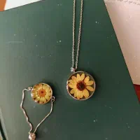 ست دستنبد و گردنبند گل آفتابگردون|بدلیجات|قزوین, |دیوار