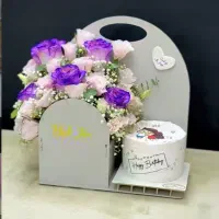 باکس گل کریر نوزادی بی بی بیبی گل طبیعی تاج