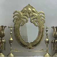 آینه و شمعدان برنز (برنجی)