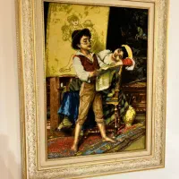 تابلو فرش چله ابریشم اصل عاقلی برند