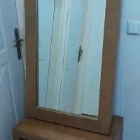 آینه و میز آرایش دوکشو چوبی