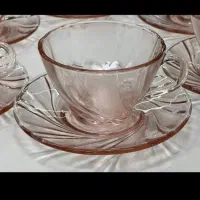 یکدست فنجان ونعلبکی ورکو فرانسه صورتی نو