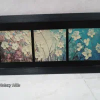 تابلو ۳ گل برجسته با قاب عالی