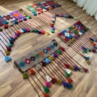 گلیم پرده منگوله دار
