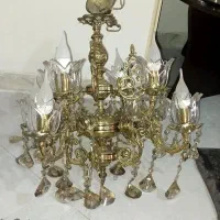 یک جفت لوستر ۴شاخه ۸شعله برنجی|لوستر و چراغ آویز|تهران, آبشار تهران (دریاچه)|دیوار