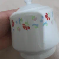 قندان وفنجان چینی نو|ظروف سرو و پذیرایی|کنگاور, |دیوار