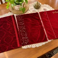 ست سه عددی رومیزی مخمل شیک