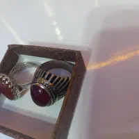 دوعدد انگشتر نقره با نگین یاقوت سرخ و عقیق یمنی|زیورآلات و اکسسوری|فردیس, شهرک سپاه|دیوار