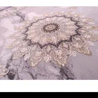 فرش ماشینی زمرد مشهد زمینه سنگ مرمر نقرهای|فرش|سریش آباد, |دیوار