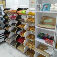 استند جای اجیل نونو و قفسه MDF  . میز زیر ترازو