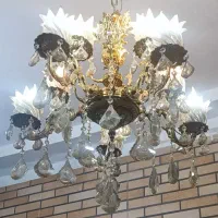 لوستر 5شاخه سنگین وزن همراه با لامپ شمعی led