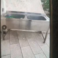 سینک صنعتی دوکاسه بزرگ
