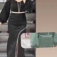 پیراهن ماکسی بلند رنگ سبز