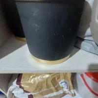 گلدان فلزی مشکی ۲۵ سانتی