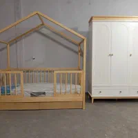 تخت مدل مونته‌سوری و پینترستی کمددراورتخت کلبه ای