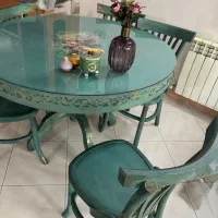 میز و صندلی نهار خوری آنتیک ۴ نفره|کافی‌شاپ و رستوران|مشهد, رضاشهر|دیوار