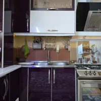 کابینت آشپزخانه در حد نو همراه پرده و لوستر سقفی|هود|اسلام‌شهر, شهرک مهدیه|دیوار