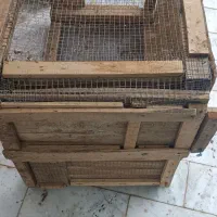 قفس چوبی مرغ و خروس ۳ لایه تور