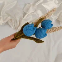 انواع دسته گل بافتنی تک شاخه و چند شاخه|گل مصنوعی|شهرکرد, |دیوار