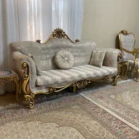 مبل 6 نفره استیل با دو عدد عسلی و یک عدد گلمیز