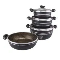 سرویس قابلمه و تابه لانه زنبوری 7 پارچه هلنا|ظروف پخت‌وپز|نجف‌آباد, شهدای غربی|دیوار