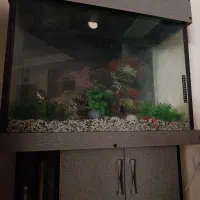 آکواریوم به همراه وسایل و کمد ام دی اف