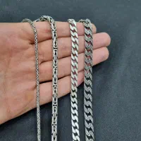 زنجیر نقره مردانه تایلندی مدل کارتیه، کرال(گردنبند