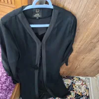 مانتوحریرمشکی مارک جامه نو