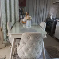 میز ناهار خوری ۴ نفره با شیشه