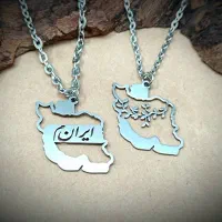 ست زنانه و مردانه زنجیر پلاک گردنی استیل طرح ایران