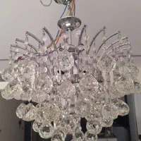 لوستر کریستالی نقره ای|لوستر و چراغ آویز|کرج, برغان|دیوار