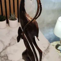 مجسمه چوبی دوغزال|مجسمه، تندیس، ماکت|تهران, جنت‌آباد جنوبی|دیوار