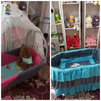 تخت کنار مادر چرخدار و گهواره نوزاد-فلزی و سبک