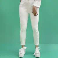 شلوار لی اسکینی  جین درجه یک کشی سفید