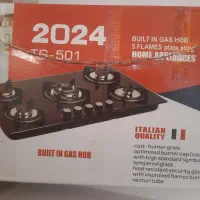 گاز ۵ شعله کابینتی شیشه ای