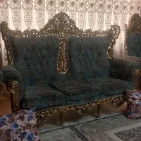 مبل سلطنتی کارکرده چوب گردو به شرط ۸ نفره