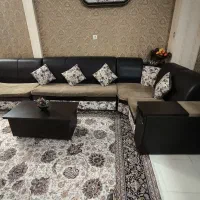 مبل طرح ال با روکش چرم