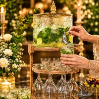 کلمن پذیرائی ۳ طبقه چوب و شیشه آبگز درجه ۱