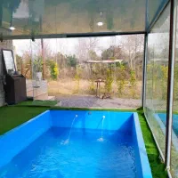 ویلا باغ استخردار سرپوشیده آبگرم/اتاق شیشه ایی