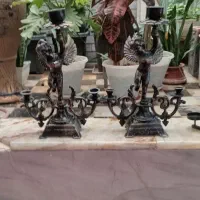 یک جفت شمعدان فلزی|مجسمه، تندیس، ماکت|خمینیشهر, |دیوار