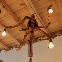 لوستر چوبی پینترستی|لوستر و چراغ آویز|مشهد, ویلاشهر|دیوار