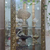 بوفه برنز و ساعت ایستاده برنز لوستر