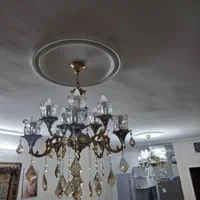 لوستر برنج ابکاری شده 5شاخه.10 شعله در حد نو|لوستر و چراغ آویز|تهران, ارامنه|دیوار