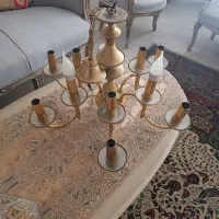 لوستر اویز دوازده شعله با اویز سه شعله تمیز